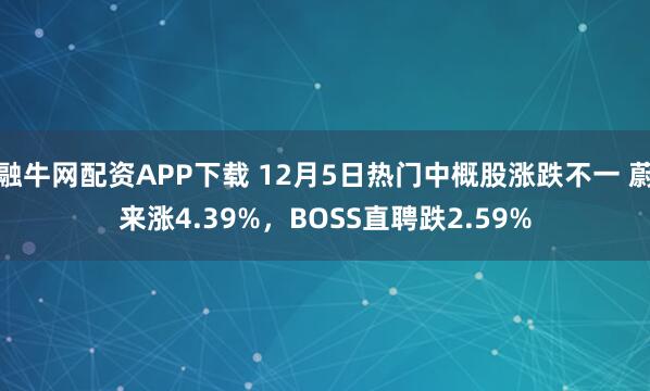 融牛网配资APP下载 12月5日热门中概股涨跌不一 蔚来涨4.39%，BOSS直聘跌2.59%
