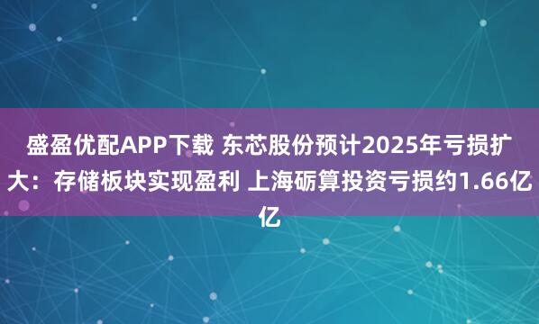 盛盈优配APP下载 东芯股份预计2025年亏损扩大：存储板块实现盈利 上海砺算投资亏损约1.66亿
